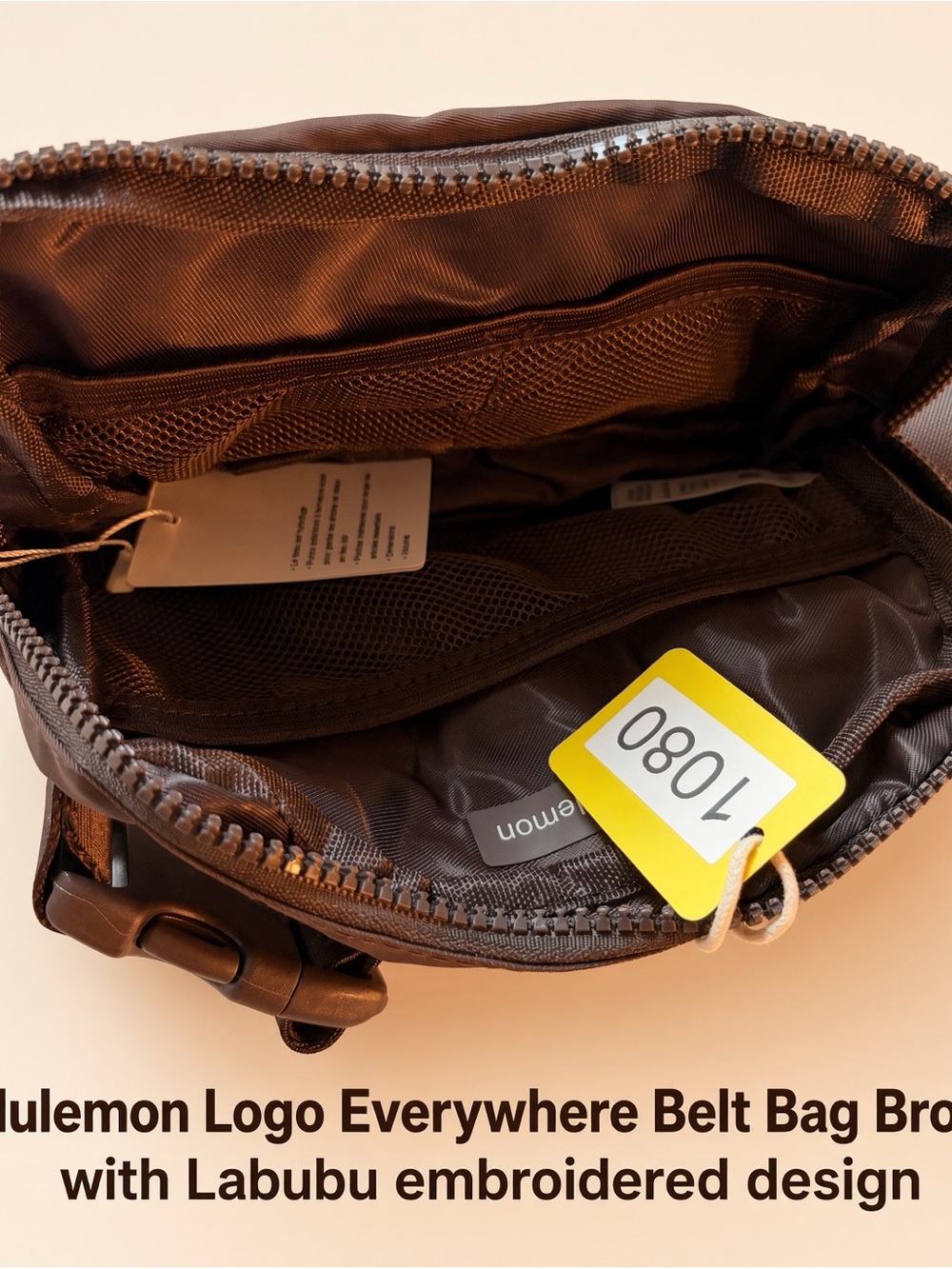 1080,Lululemon Logo Everywhere Belt Bag with Red & White Embroidered Character. - Picture 2 of 5
